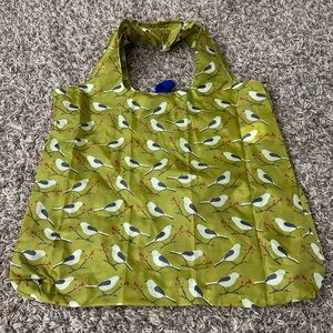 Blu-Bag Green Bird Print Tote Bag